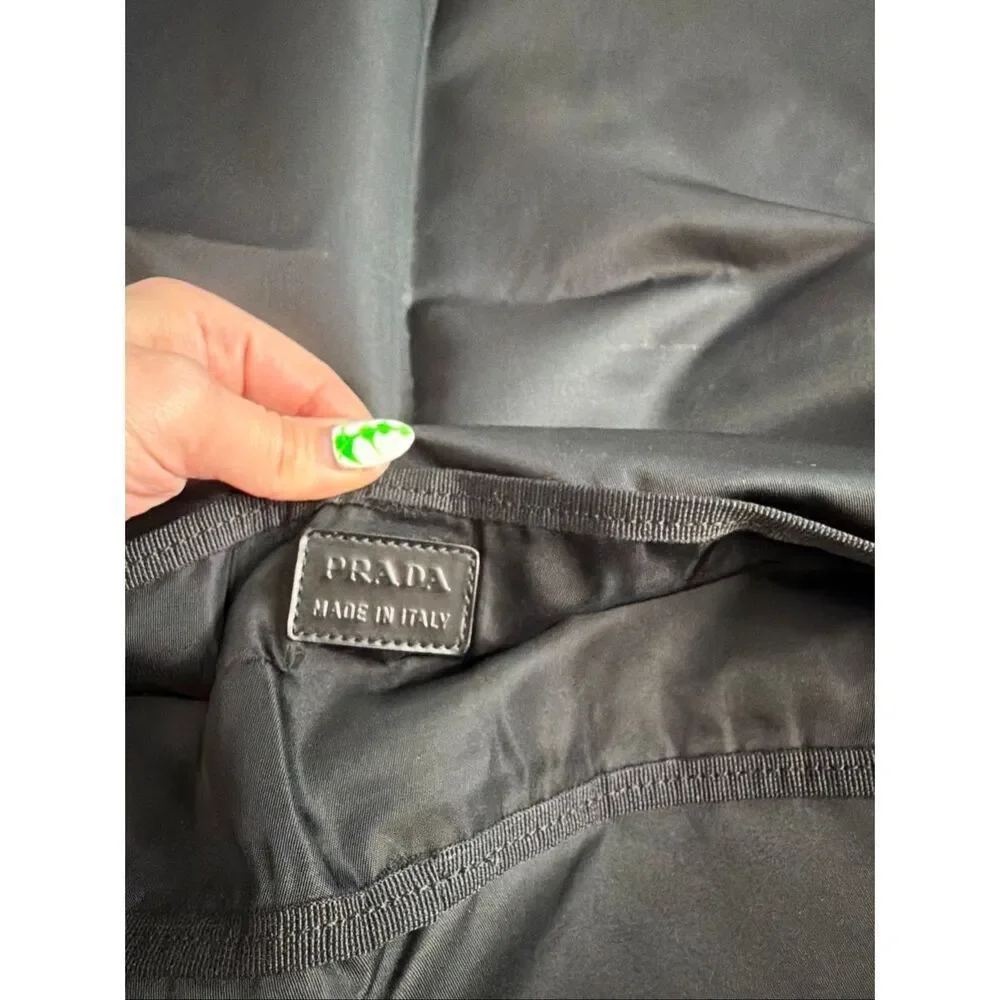 Prada Black Nylon Garment Bag Travel Suit Carrier Foldable Made In Italy